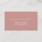 ネイルアーティストデザイナサロンフェイクグリッターピンク爪、 ネイル 名刺 (裏面)