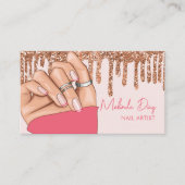 ネイルアーティストデザイナーサロンフェイクグリッターマニキュア 名刺 (正面)