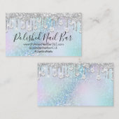 ネイルアーティストドリップスブルーホログラフィックダイヤモンド 名刺 (正面/裏面)