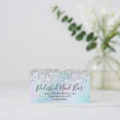 ネイルアーティストドリップスブルーホログラフィックダイヤモンド 名刺 (スタンド正面)