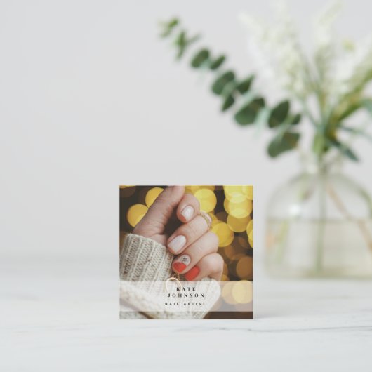 ネイルアーティストビーサロンマニキュアフォトスクエア スクエア名刺 (スタンド正面)