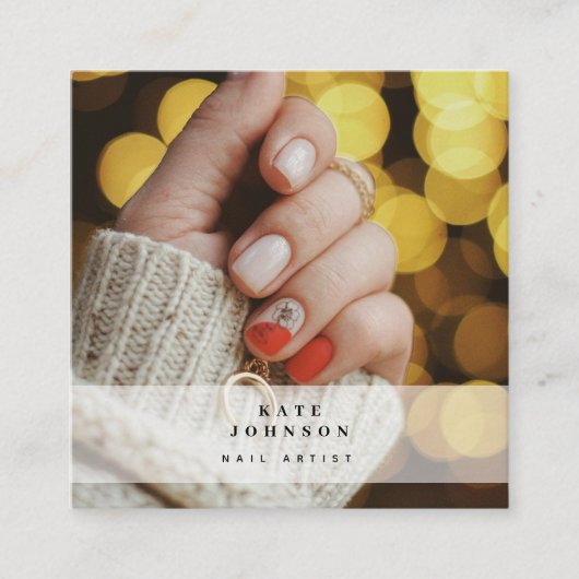 ネイルアーティストビーサロンマニキュアフォトスクエア スクエア名刺 (正面)