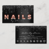 ネイルアーティストブラックドリップ9パンチバラスクリプト 名刺 (正面/裏面)