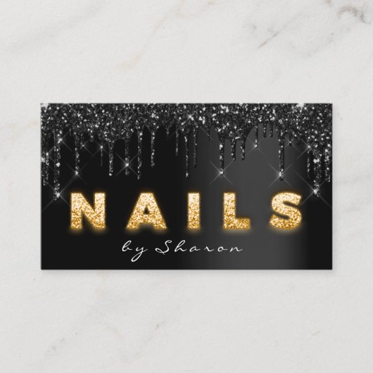 ネイルアーティストブラックドリプスプロフェッショナル 名刺 (正面)