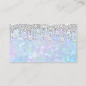 ネイルアーティストブルーホログラフダイヤモンドシルバードリップ 名刺 (裏面)