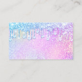 ネイルアーティストホログラフダイヤモンドシルバードリップピンク 名刺 (裏面)