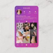 ネイルアーティストマニキュアパープルピンクインモダンスタグラム 名刺 (正面)