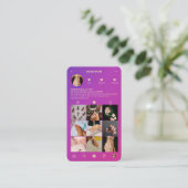 ネイルアーティストマニキュアパープルピンクインモダンスタグラム 名刺 (スタンド正面)