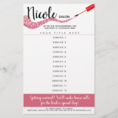 ネイルアーティストマニキュアペディキュアサロン価格表 チラシ (正面)