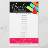 ネイルアーティストマニキュアペディキュアサロン価格表 チラシ (正面)