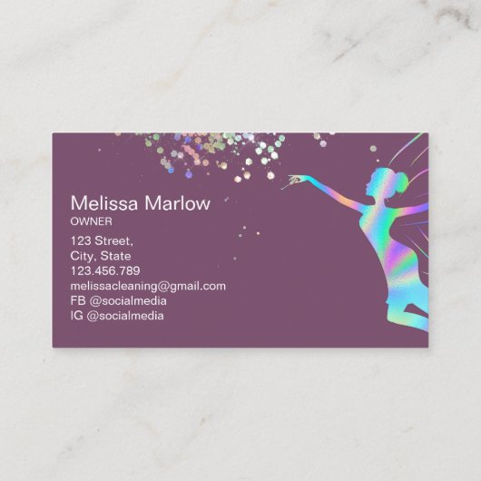 ネイルアーティストマニキュア美しいきらめく自筆証書 名刺 (裏面)