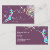 ネイルアーティストマニキュア美しいきらめく自筆証書 名刺 (正面/裏面)