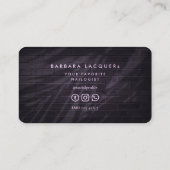 ネイルアーティストマニキュア美しいサロンネオンピンクパープル 名刺 (裏面)