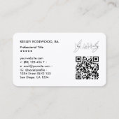 ネイルアーティストマニキュリストピンクホワイトモノグラムモダン 名刺 (裏面)