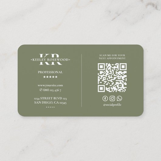 ネイルアーティストミニマル爪、 ネイルテックマニキュリストセージ 名刺 (裏面)