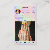 ネイルアーティストモダンサロンインスタグラムホログラフィック 名刺 (正面)