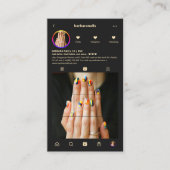 ネイルアーティストモダンサロンブラックインスタグラム 名刺 (正面)