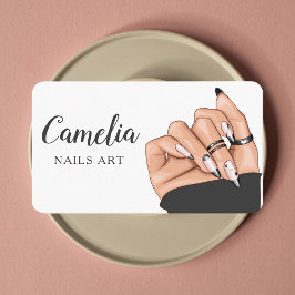 ネイルアーティストモダンサロンQrコード名刺 名刺