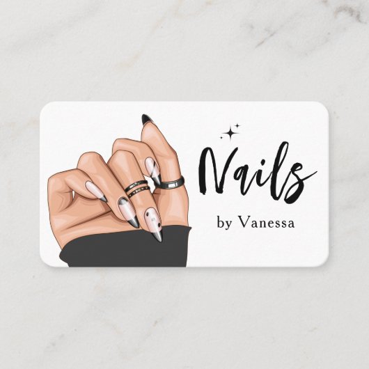 ネイルアーティストモダンサロンQrコード名刺 名刺 (正面)