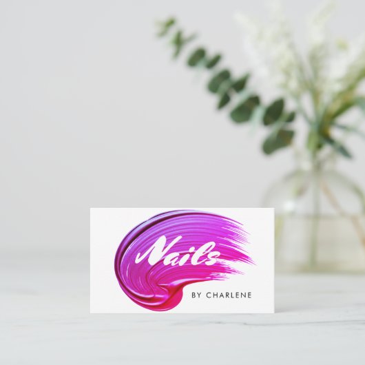 ネイルアーティストモダンタイポグラフィ 名刺 (スタンド正面)
