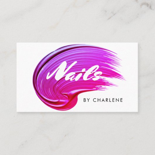 ネイルアーティストモダンタイポグラフィ 名刺 (正面)