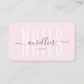 ネイルアーティストモダンネイリストモノグラムピンク 名刺 (正面)