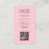 ネイルアーティストモダンネイルサロンパステルピンクモノグラム 名刺 (裏面)