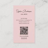 ネイルアーティストモダンピンク 名刺 (裏面)
