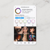 ネイルアーティストモダンホワイトインスタグラムモノグラム 名刺 (正面)