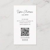 ネイルアーティストモダンホワイト 名刺 (裏面)