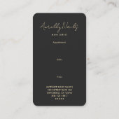 ネイルアーティストモダンマニキュリストブラックアポイントメント 名刺 (裏面)