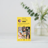 ネイルアーティストモダンマニキュリストIGイエローインスタグラム 名刺 (スタンド正面)