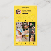 ネイルアーティストモダンマニキュリストIGイエローインスタグラム 名刺 (正面)