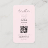 ネイルアーティストモダン爪、 ネイルサロンモノグラムピンク 名刺 (裏面)