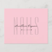 ネイルアーティストモダン爪、 ネイルテックピンクパステルモノグラム チラシ (正面)