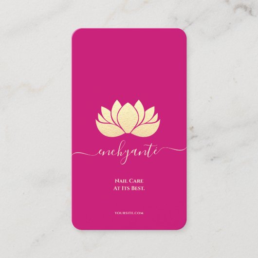ネイルアーティストモダン爪、 ネイル技術美しいサロンピンク 名刺 (正面)