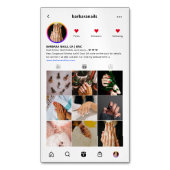 ネイルアーティストモダン爪、 ネイル美しいサロンインスタグラム マグネット名刺 (正面縦)