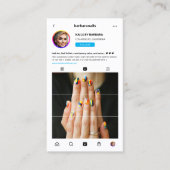 ネイルアーティストモダン爪、 ネイル美しいサロンインスタグラム 名刺 (正面)