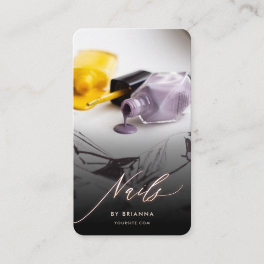 ネイルアーティストモダン爪、 ネイル美しいサロンマニキュア 名刺 (正面)