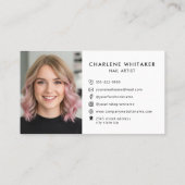 ネイルアーティストモーヴェポーランドフォトモダンタイポグラフィ 名刺 (裏面)