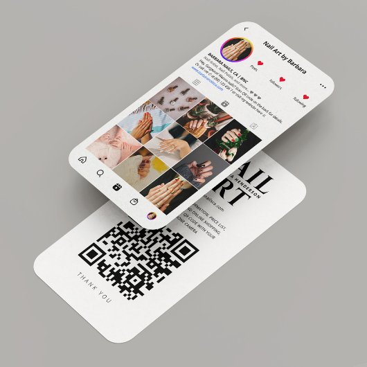 ネイルアーティストラッシュテックピンクインスタグラムモダン 名刺