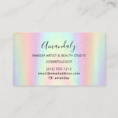 ネイルアーティストラッシュヘアドレッサーロゴホログラフ 名刺 (裏面)