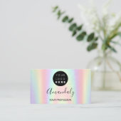 ネイルアーティストラッシュヘアドレッサーロゴホログラフ 名刺 (スタンド正面)