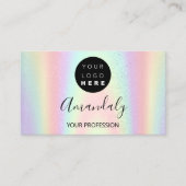 ネイルアーティストラッシュヘアドレッサーロゴホログラフ 名刺 (正面)