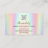 ネイルアーティストラッシュヘアドレッサーロゴQRホログラフ 名刺 (裏面)