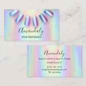 ネイルアーティストロゴホログラフブルーメルメイド 名刺 (正面/裏面)