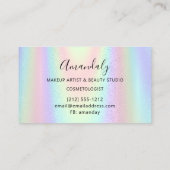 ネイルアーティストロゴホログラフブルーメルメイド 名刺 (裏面)