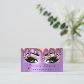 ネイルアーティストワックス爪、 ネイルラッシュメイクアップピンクグリーンドール 名刺 (スタンド正面)