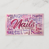 ネイルアーティストワードアート – グリッターポーランドテクスチャ 名刺 (正面)