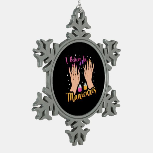 ネイルアーティスト信じインマニキュア スノーフレークピューターオーナメント (左)